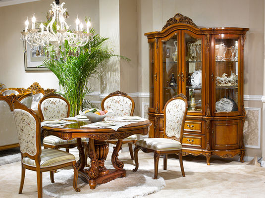 White Home Luxury Wood Dining Room Sets Wooden Dining Table Set 6 Chairs