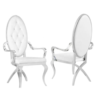 স্টেইনলেস স্টীল ফ্রেম Tufted ডাইনিং আর্মচেয়ার